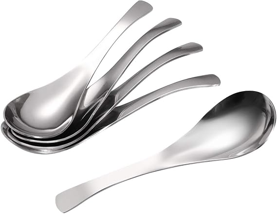 Soup Spoons,Stainless Steel Short Handle Spoons, Classic And Durable Soup Spoon, Set of 5.