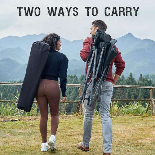 Silla de Camping Portal con Soporte Lumbar para Adultos Plegable Portátil Respaldo Alto Sobredimensionada, 400LBS miniatura 2