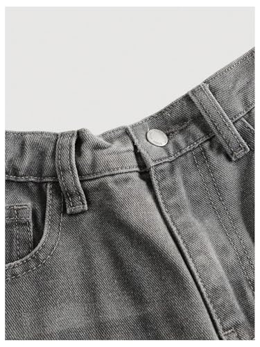 Floerns Girl's Y2k Baggy Jeans Elastic Waist Streetwear Wide Leg Denim Pants3