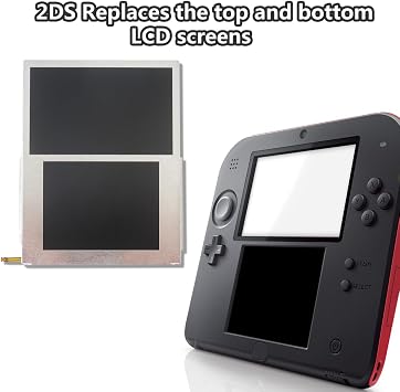 Replacement Top Upper & Bottom Lower Down LCD Screen For Nintendo 2DS, LCD Display for 2DS
