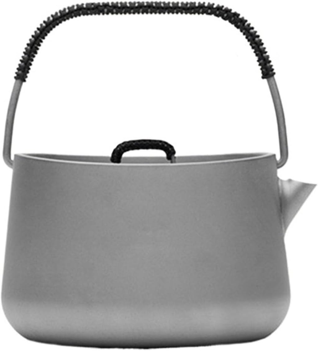 Outdoor Kettle Camping Kettle, Outdoor Fast Heating Tea Pot,Portable Ultralight Titanium for Backpacking,Hiking, and Picnic