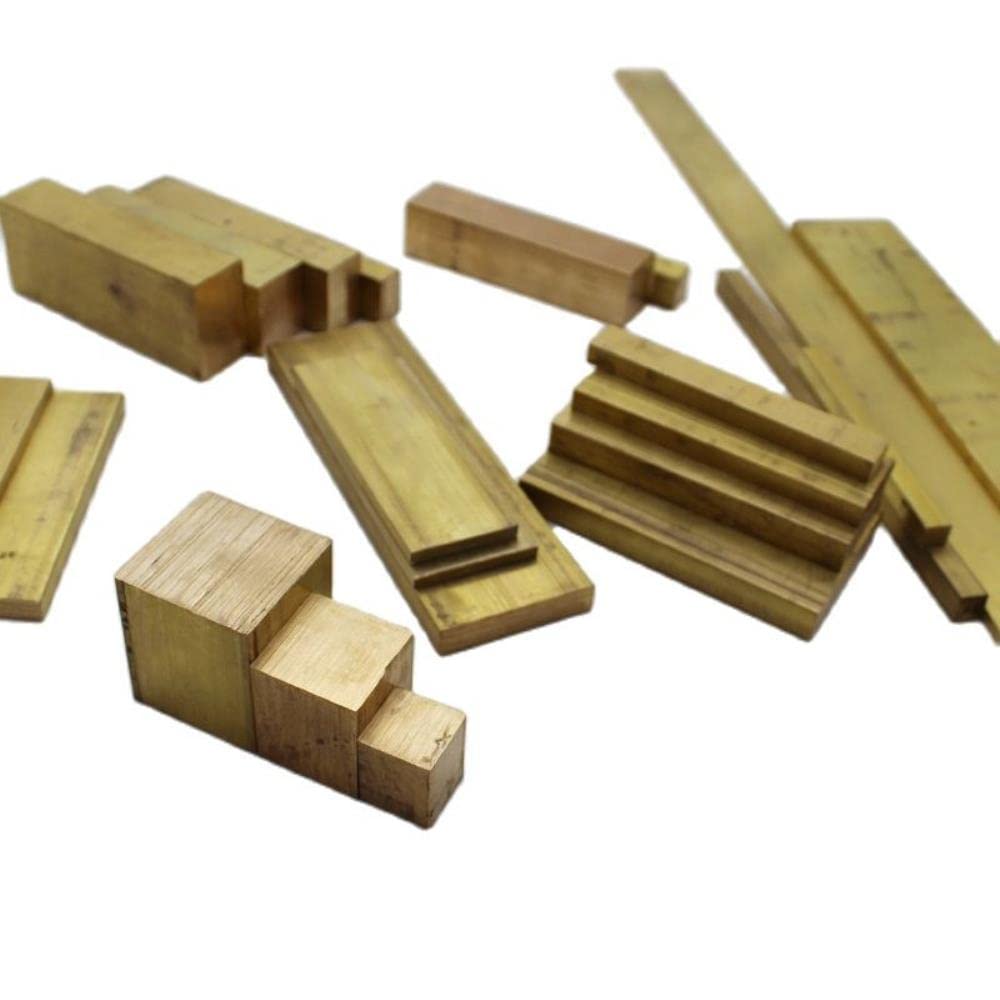 Barre/Aste Quadrate in Ottone Solide, Taglio Fatti a Mano Fai -Da -Te/8 * 60 * 100Mm 1Pc
