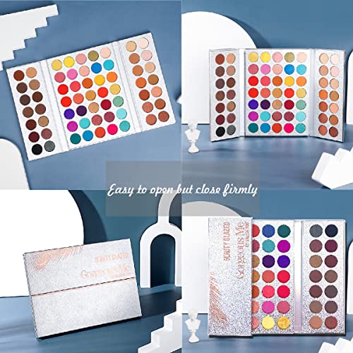 Beauty Glazed Original Gorgeous Me Eyeshadow Palette 63 Colors Eyeshadow Pallet Halloween Palette Pigmented Matte Shimmers Metallic Neutral And Colorful Blendable Waterproof Eye Shadow With Makeup Brush And Powder Blender #TOP5