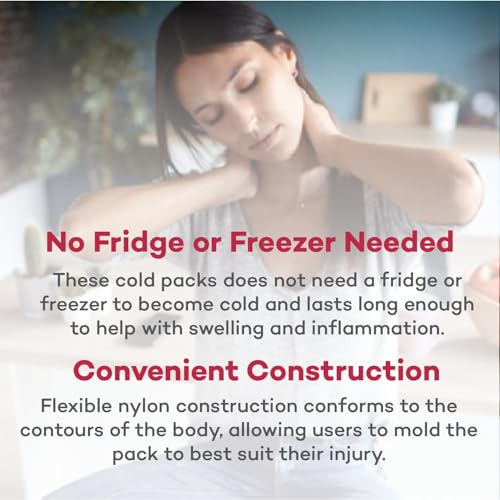 Image of Dealmed Instant Cold Pack with Cover - Pack of 24, 6 inch x 9 inch Disposable Cold Packs for Injuries, Swelling, Sprains, Muscle Soreness and More, No Refrigeration Single Squeeze Activation White
