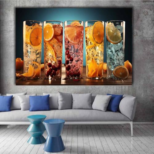 Affiche sur Toile Décoration Murale Abstraite Orange 40x60cm Encadrée