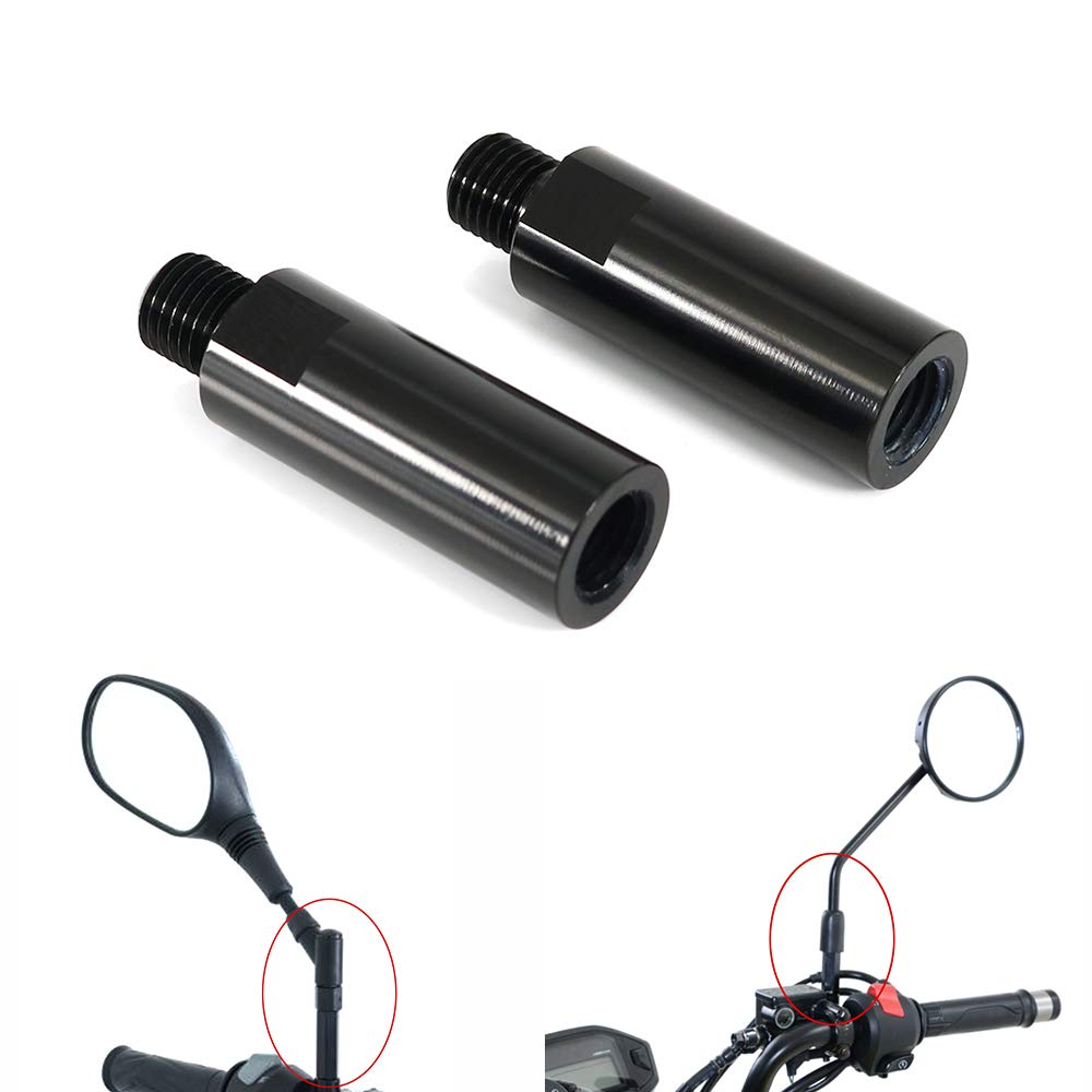 Xitomer Aftermarket Mirror Risers, 4 pcs M10 x 1.25 Motorcycle Rear View Mirror Extenders 40mm, Fit for MT-09, CB1000R/ Grom MSX125 and so on, Aluminum CNC
