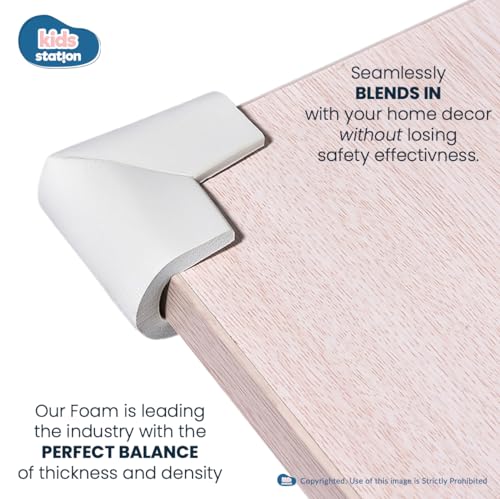 Image of Kids Station Baby Proofing Edge Protector for Kids Safety, Made in India Rubber Edge for Sharp Furniture Edges and Corners, A Baby Safety Product (Corner Guards, Pack of 4, U- Shape, Beige)