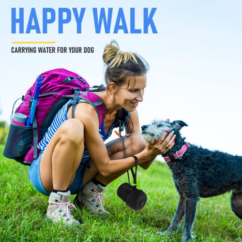 Swsun Portable Dog Water Bottle With A Foldable Bowl 2-In-1 Design, Leak-Proof Dog Water Bowl Dispenser Suitable For Outdoor Dog Walking, Hiking, And Traveling. Bpa Free, 14Oz Black #TOP3