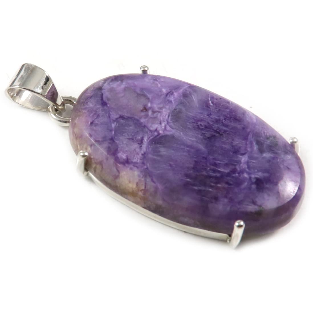 Goyal Impex Women Charoite Natural Gemstone Solid 925 Sterling Silver Pendant Jewelry PQ24-image-10