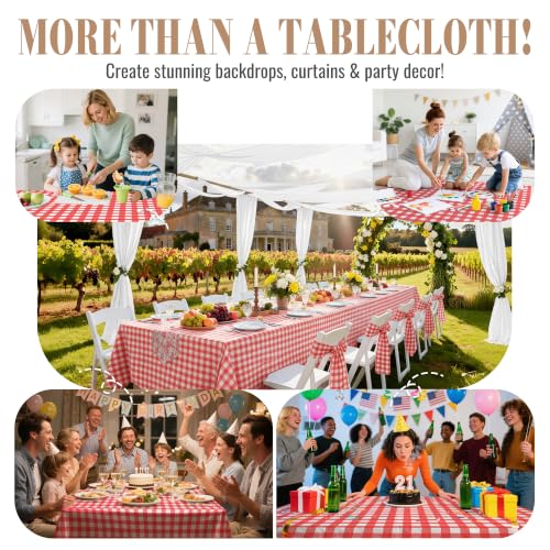 Image of Plastic Table Cloth Disposable, 54In X 300Ft Table Cover Roll