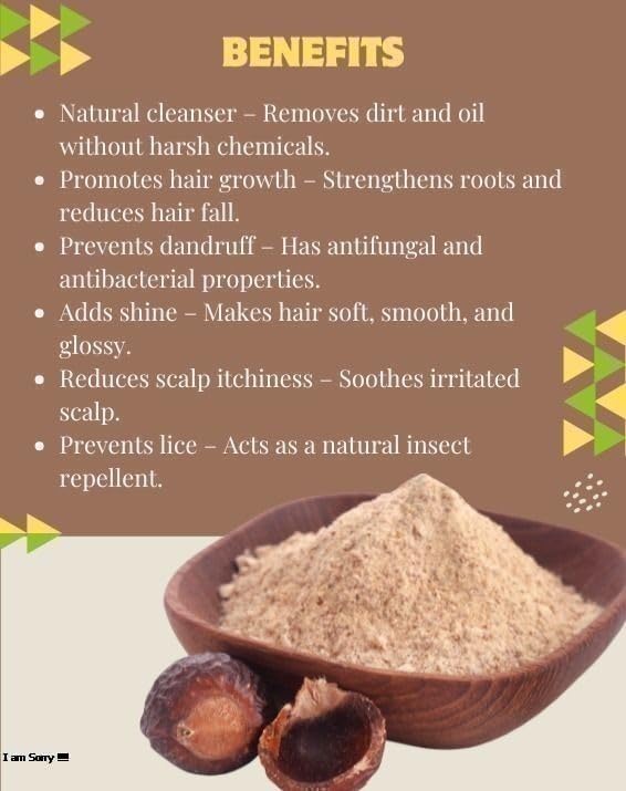 Reduces Hair Fall Amla, Reetha, Shikakai powder for Hair growth Natural Hair cleanser 100% Pure and Natural Men & Women 2