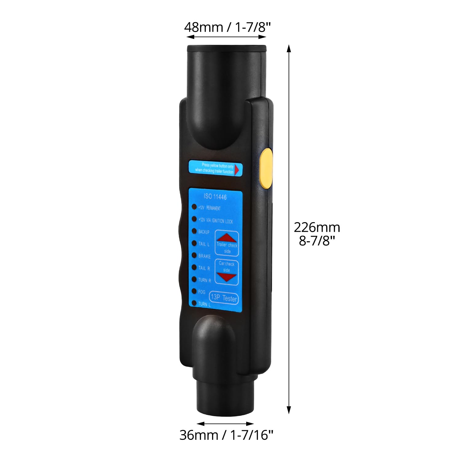 QWORK® Herramienta de Prueba de Remolque de 13 Pin 12v - Comprobador de Circuitos de Iluminación, Compatible Voitures, Camions, Camping-Cars