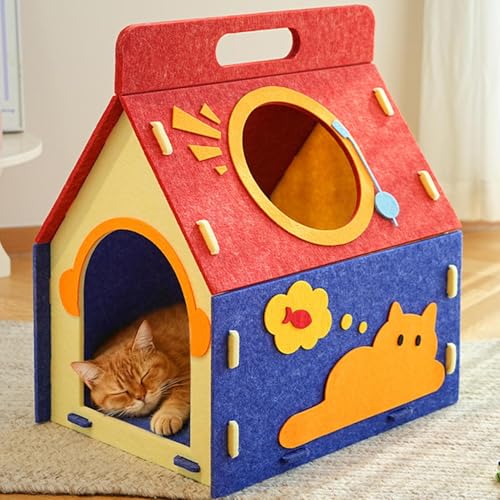 Lit pour animaux de compagnie fermé et grande cave pour chats - 4