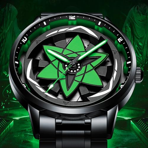 Image of Branded Men's Sport Quartz Watch Ninja Wheel Dial 360 Rotating Casual Fashion Stainless Steel Alloy Mens & Boy's Luxury Metal Gift Creative Watch