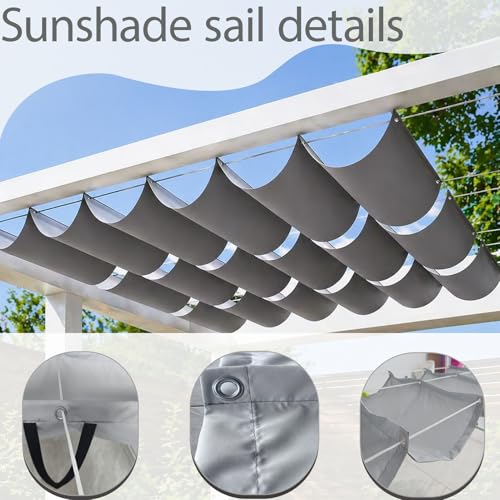 Voile ombrage rétractable vague 3x15m blanc pour extérieur