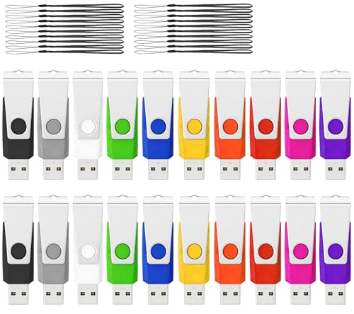 Clé USB 2.0 2 Go lot de 20 clés usb rotatives pour sauvegarde de données et documents