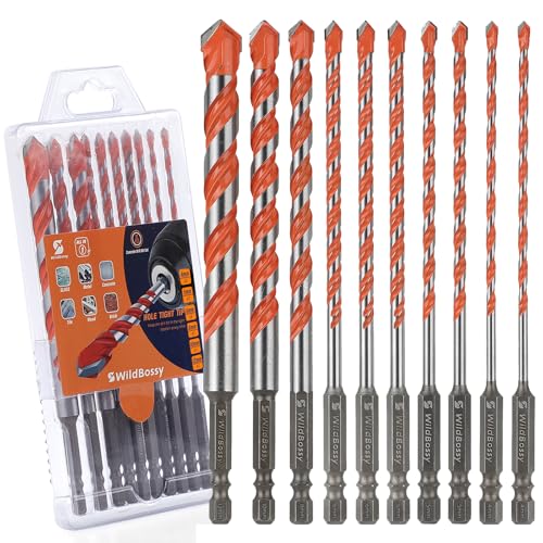 WildBossy Concrete Carbide Drill Bit Set, 10-Piece