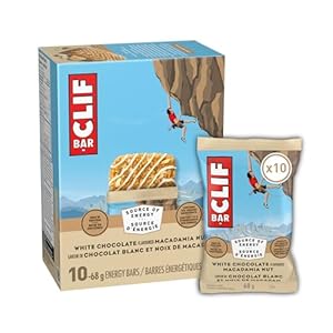 CLIF BAR Energy Bars, White Chocolate Macadamia Nut, Granola Bar, High in Protein, Contains 70% Organic Ingredients, 680 g (Pack of 10)