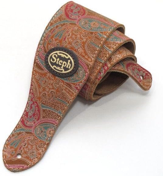 ステフ ギターストラップ PAY-2205 スエードペイズリーコニャック