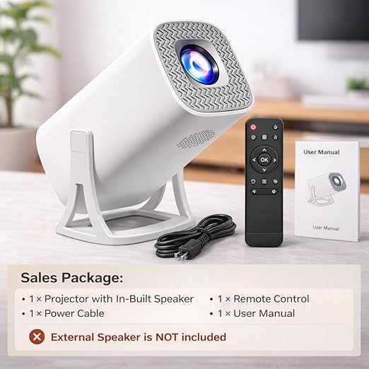 Image of Native 1080P Smart Android Projector | 280 ANSI Lumens | WiFi 6 & Bluetooth 5.0 | Auto Keystone, 180 Rotatable | Portable Home Theater Mini Projector with Built-in Speaker