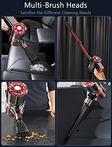 Cordless Vacuum Cleaner,20Kpa Stick Vacuum Cleaner 180W Portable Lightweight Vacuum Hard Floor Vacuum, 2600Mah Detachable Battery Hepa Filter #TOP6