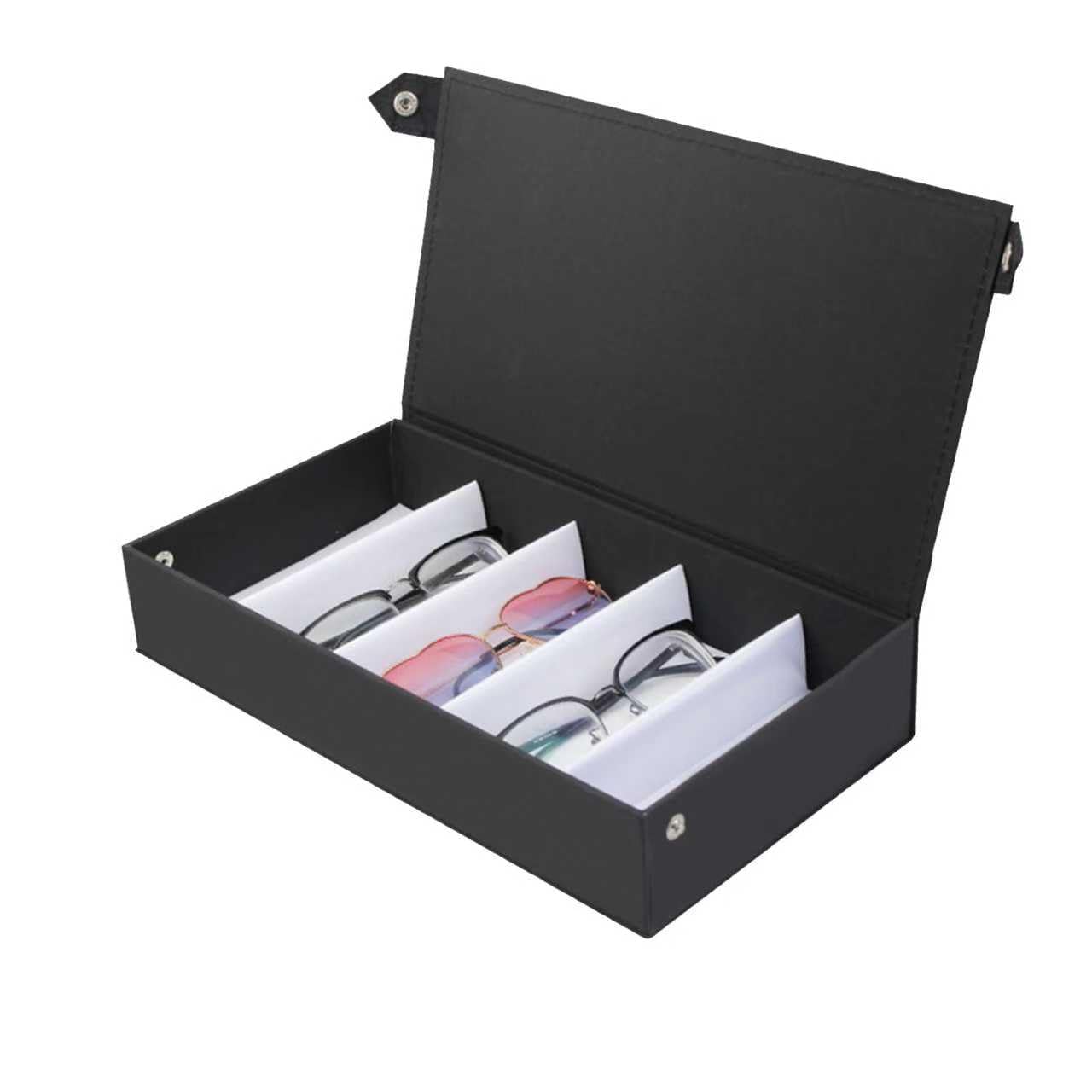 Sonnenbrillen Aufbewahrung, Brillen Organizer mit 5 Fächer, Brillenständer für Mehrere Brillen, Brillenbox für Mehrere Brillens, Aufbewahrungsbox für Brillens und Kleine Gegenstände