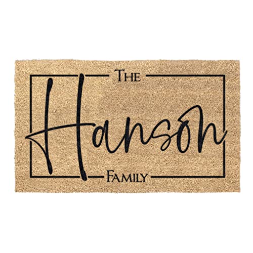 Personalized Family Name Coir Coconut Husk Doormat 18x30 or 24x36 (18