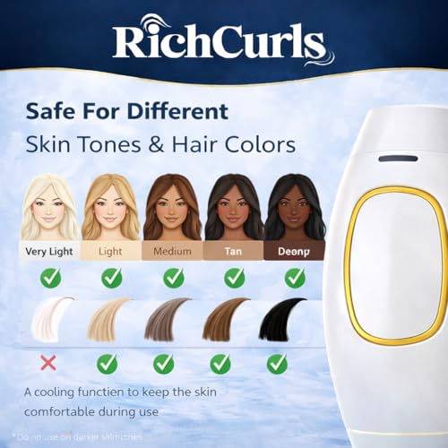 Image of IPL Hair Removal Device for Women & Men, Permanent Hair Reduction | RichCurls IPL hair removal device delivers safe, painless hair reduction for women and men with easy at-home use.
