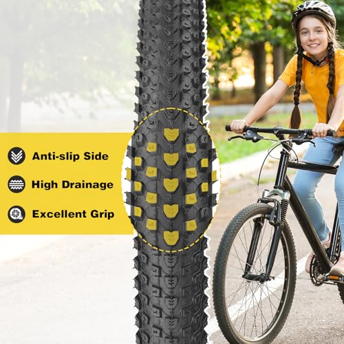 ZUKKA Bike Tire 20/24/26/27.5/29 x 2.125 Bike Tire 2 Pack