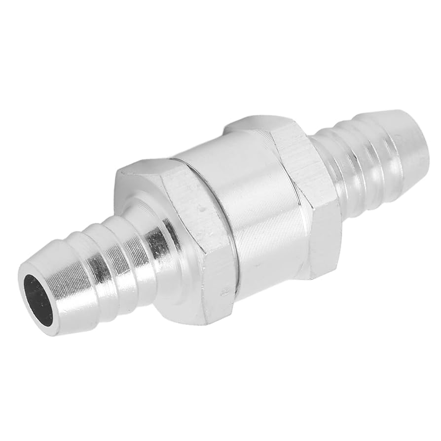Sourcing Map 12mm (1/2") Fuel Check Valve, Non-Return One Way Check Valve, Aluminum Alloy Control Accessories For Petrol, Diesel, Gas, Oil, Air, Water, Blue