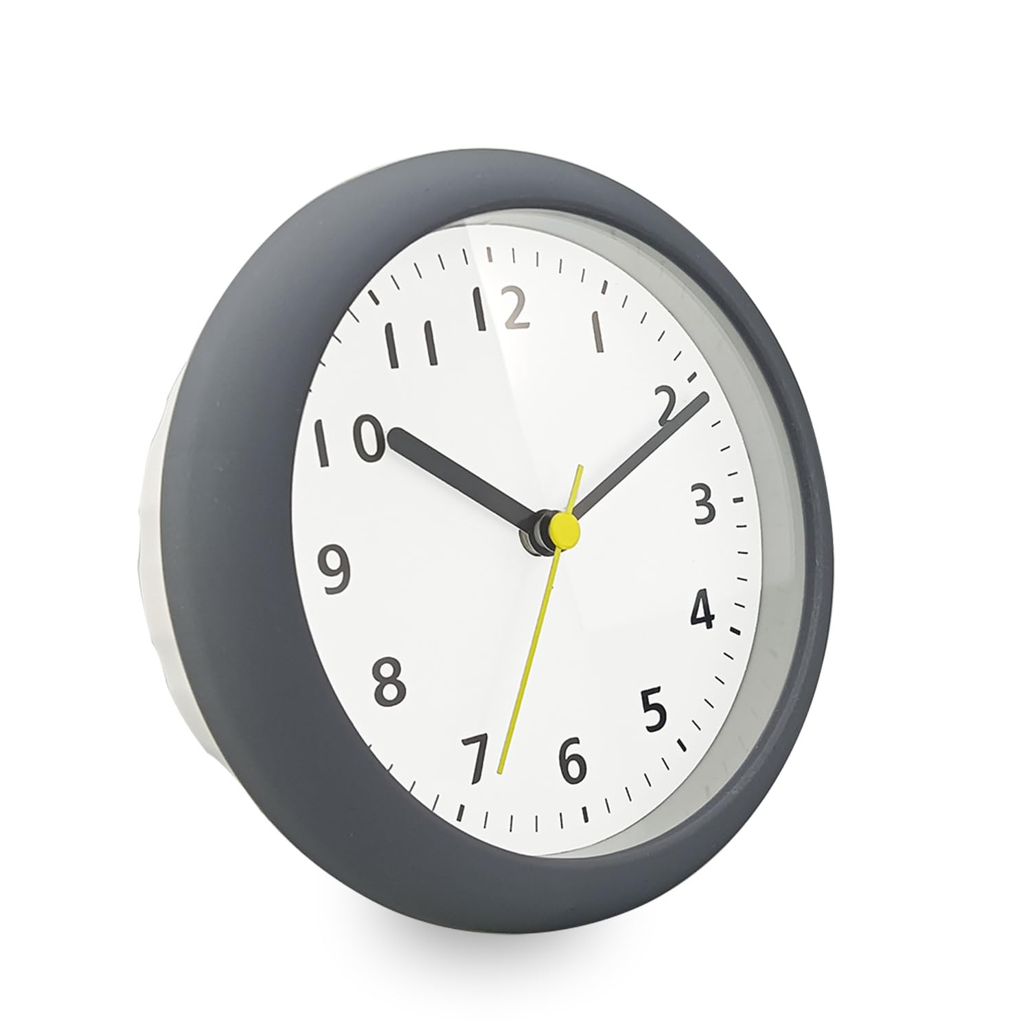 Orologio da Doccia Silenzioso, Impermeabile, Senza Tic, Funzionante a Batteria, con Supporto Pieghevole con Foro per Gancio e Ventosa in PVC per Bagno Camera da Letto