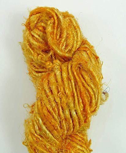 100G/ 1 Skein Recycled Banana Silk Yarn Hand-Spun Soft Yarns - Yellow Gold #TOP4