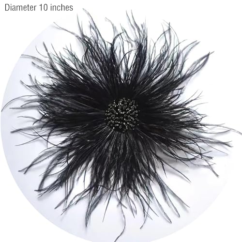 Image of 8inches Extra large feather and crystal brooch, Wedding or gala guest, Gift for her