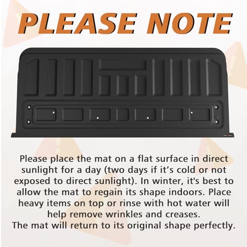 Image of TripleAliners Truck Mat Compatible with 2015-2022 Chevy Colorado & GMC Canyon Tailgate Accessories, Tailgate Mat Custom Fit All Weather Protection Pickup Liner, Won't Fit Drop-in Liners