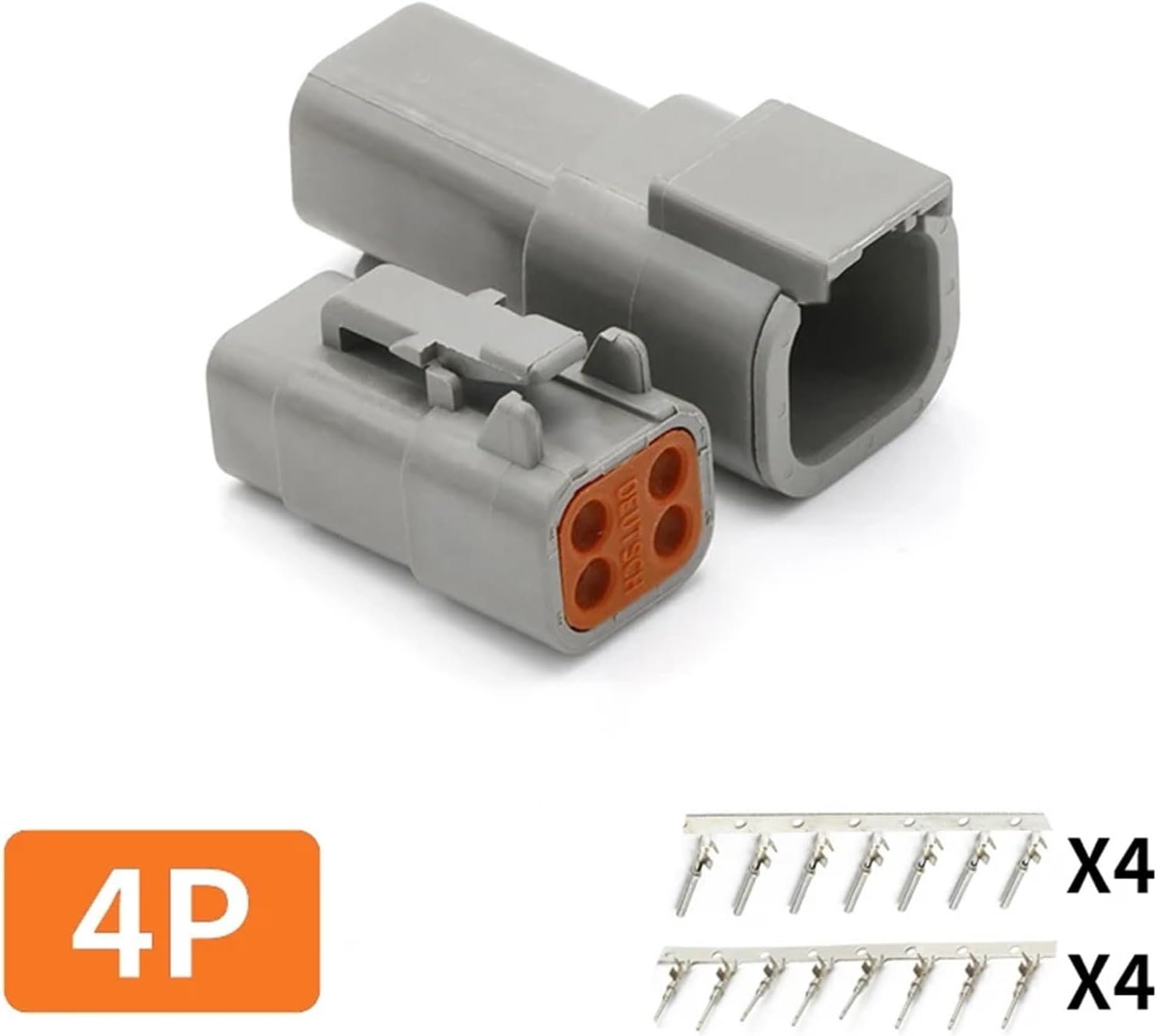 100Set Deutsch DTM 2P-12P DTM06-2S 3S 4S DTM04-2P 3P 4P 6P 8P 12P 20-24AWG Waterproof Automotive Connector with Pins(DTM-4PIN)