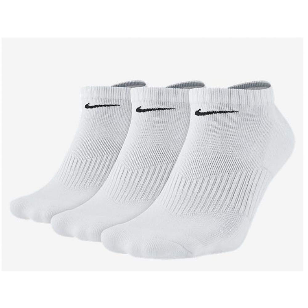 Photo 1 of 10 PACK+++NIKE Unisex Performance Cushion No-Show Training Socks (3 Pairs), White/Black, X-Large