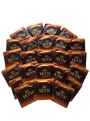 Lifestyles Skyn Large with Brass Lunamax Pocket Case, Premium NON-LATEX Lubricated Condoms-24 Count