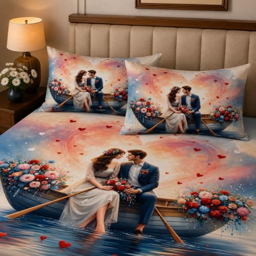 Image of 7D Digital Printed King Size Bedsheet | 240TC Premium Cotton Feel Microfiber with 2 Pillow Covers | Soft Breathable & Wrinkle Free Bedding Set | (Graphic7d, King Size-225x250CM)