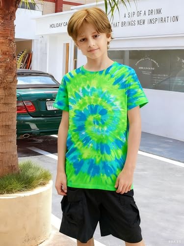 Image of Boys Tie Dye Shirt Size 4-14 Hippies Senior Rainbow Tees T Shirts for Kids | Tees T shirts for Kids