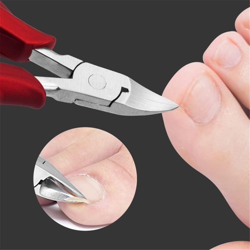 Feet Nail Clipper Professional Thick Ingrown Toe Nail Clippers for Men Women Pedicure Scissors Toenail Cutter(White-Dinosaur Doodle4)