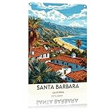 CXHDSY Santa Barbara, California Wall Art Metal Sign Posters Decor The Space You Can Think Of Living Room Bedroom Kitchen Bathroom Garden Farm Funny 8 * 12 Inch Wall Decor