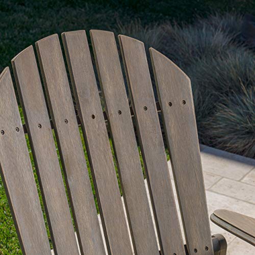 Gdfstudio Halley Outdoor Reclining Wood Adirondack Chair With Footrest (2, Grey) #TOP7