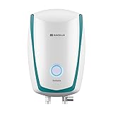 Havells Instanio 3L Instant Water Heater(Geyser)| Temp. Sensing LED Indicator| Rust & Shock Proof Body| ISI Marked|With Flexible Pipes|Warranty: 5 year on Inner Tank| High Rise Compatible (White Blue) 3 Litre 3kw White Blue