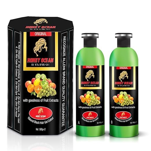 Image of Black Hair Gel |Fruit Extract-Natural long Lasting Hair Colour| Suitable for all hair types (Pack OF 2)
