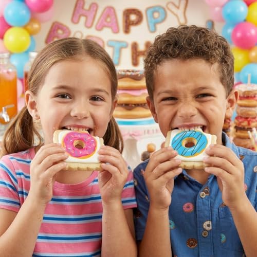 Image of Donut Cookies Party Favors | Individually Wrapped 24 Pack Cookie | Doughnut Theme Birthday Kids Adults Treats snacks Sweet One Two Sweet Party