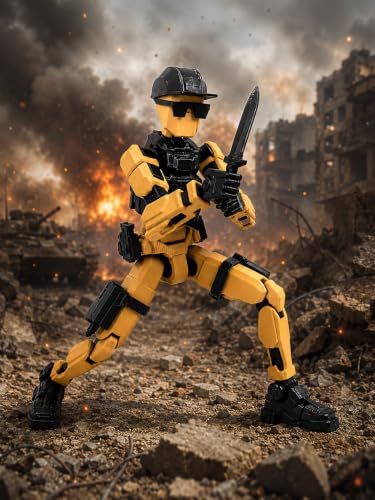 Image of Tactical Soldier Dummy 13 Robot Action Figure, 5.25 Inch Posable Toy with Military Weapons & Accessories