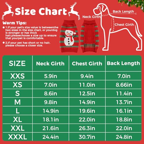 Image of Christmas Dog Sweaters for Small Medium Large Dogs Girl, Soft Warm Pup Dogs Shirt, Turtleneck Double Knitting Collar for Outdoors Playing, Warm Dog Cat Clothes Snowman M