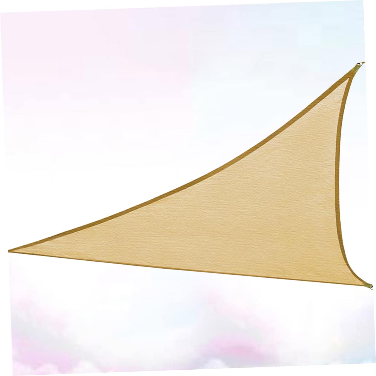 Voile D'ombrage Triangulaire PE Anti-UV avec Corde Fête | Installation Facile, Beige, Jardin et Pelouse, Usage Toutes Saisons, Résistance Renforcée