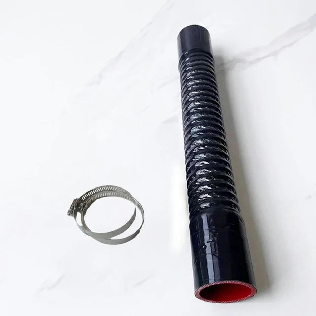 Tubo flessibile in silicone per auto, tubo flessibile per radiatore, tubo di aspirazione, tubo intercooler per alta pressione e alta temperatura, gomma nera, 700 mm, ID 45 mm