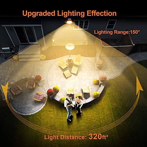 Solar Motion Lights Outdoor, EHO IP67 Waterproof Solar Powered Security Lights, Solar Lights Outdoor with Lights Reflector and 120° Adjustable for Garden, Fence, 2 Pack (Warm White) - Thumbnail 2